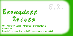 bernadett kristo business card