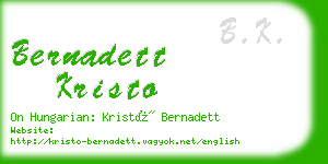 bernadett kristo business card